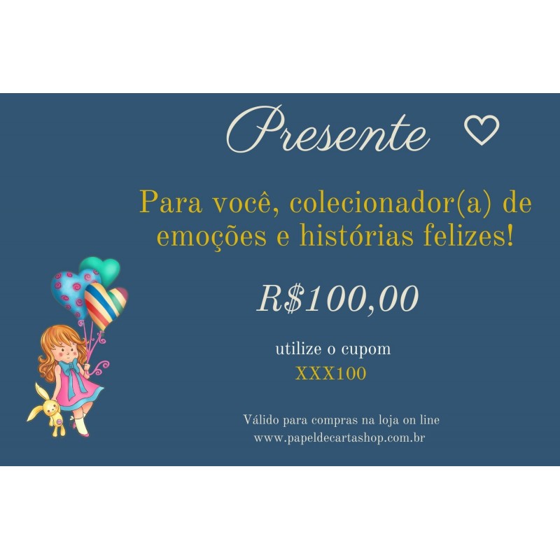 100. Vale Presente Papel de Carta Shop