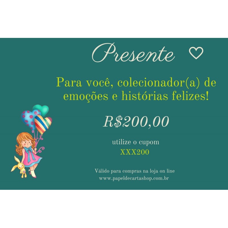200. Vale Presente Papel de Carta Shop