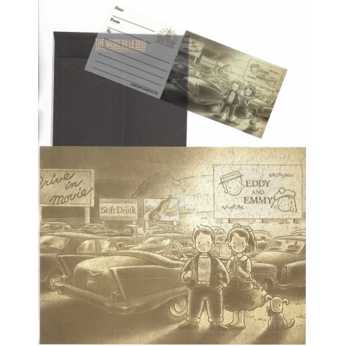 Ano 1987. Conjunto de Papel de Carta Vaudeville Drive in Movie Vintage Sanrio