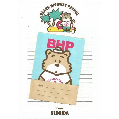 Conjunto de Papel de Carta Vintage BHP CAZ Florida Ann Co JAPAN