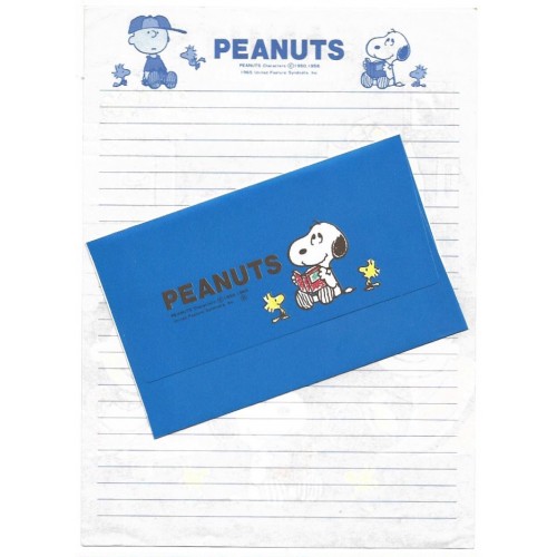 Conjunto de Papel de Carta Snoopy Peanuts CAZ Vintage Hallmark Japan