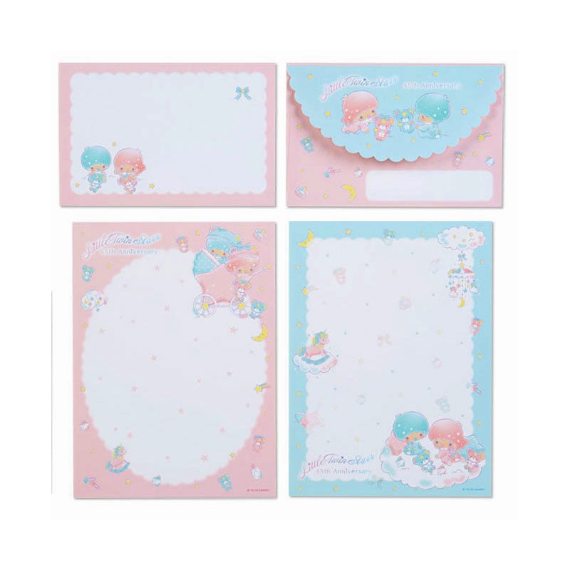 Ano 2020. Conjunto de Papel de Carta Little Twin Stars 45th Anniversary Sanrio