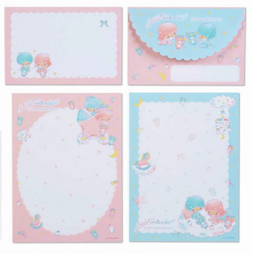 Ano 2020. Conjunto de Papel de Carta Little Twin Stars 45th Anniversary Sanrio