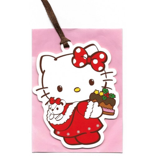 Ano 2015. Cartão Tag Merry Christmas Hello Kitty SANRIO