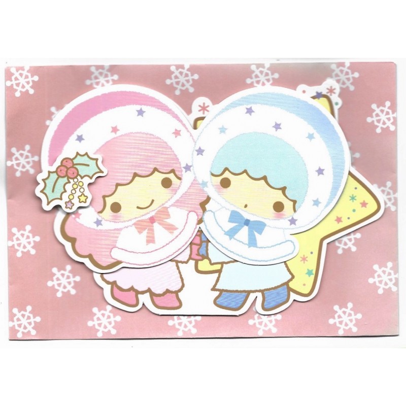 Ano 2015. Cartão Merry Christmas Little Twin Stars SANRIO