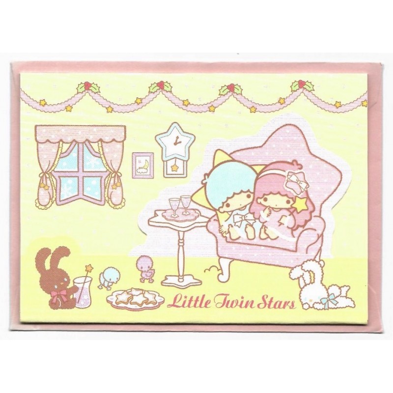 Ano 2014. Cartão Christmas Little Twin Stars SANRIO