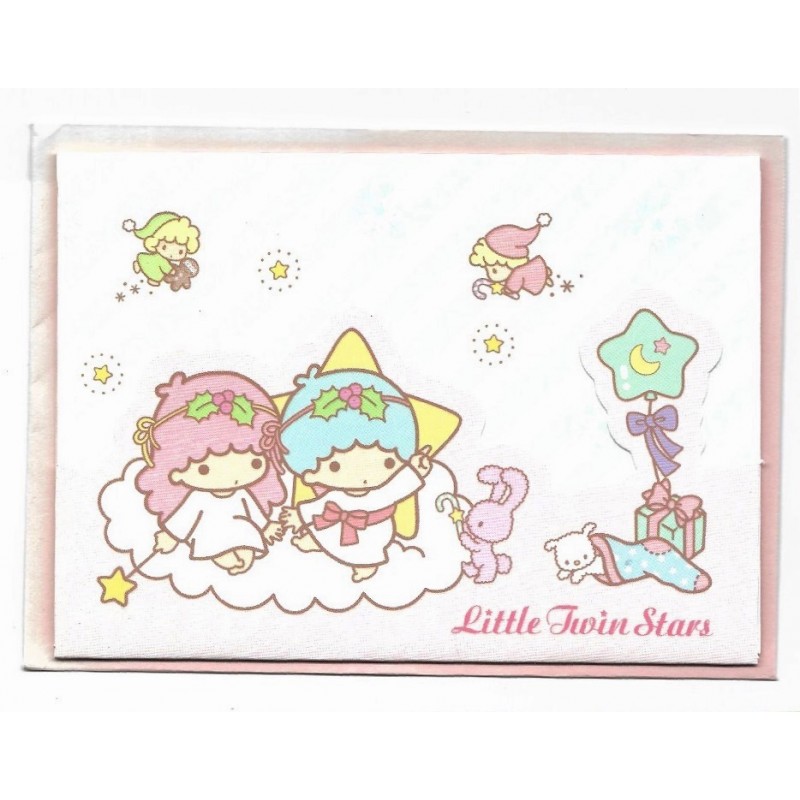 Ano 2014. Cartão Christmas Little Twin Stars CAZ SANRIO