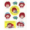 Cartela de Adesivos Antiga Raggedy Ann Bobbs-Merrill Co 1978