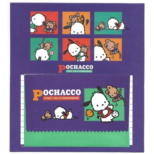 Ano 1995. Conjunto de Papel de Carta Pochacco Q1 Vintage Sanrio