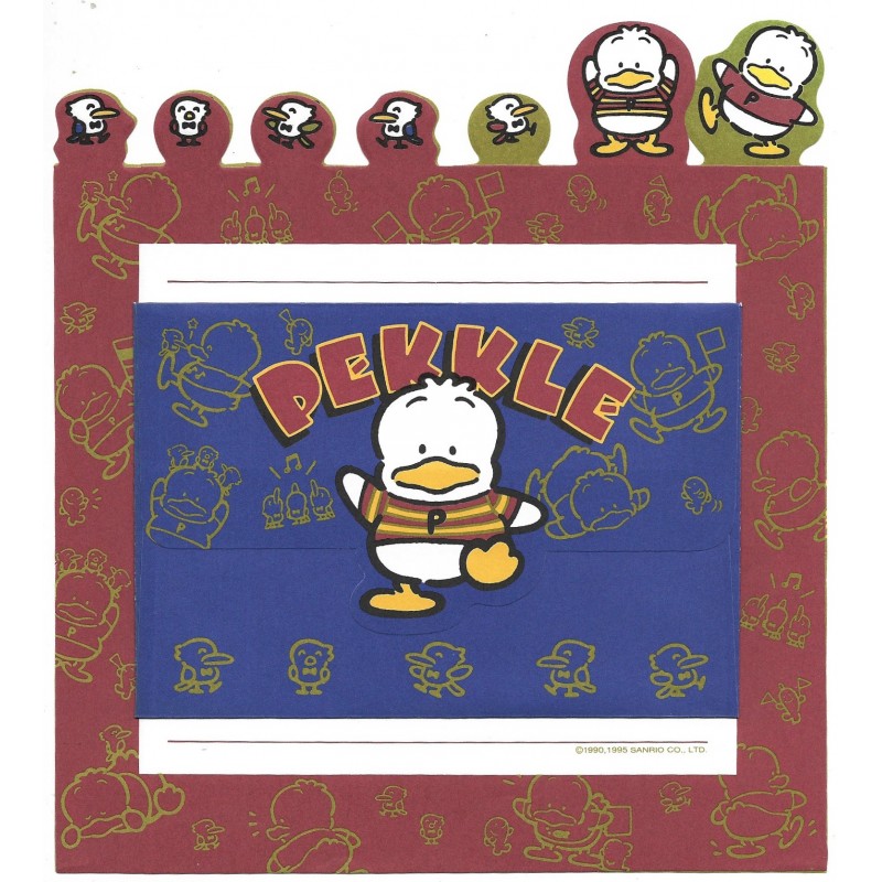 Ano 1995. Conjuntos de Papel de Carta Pekkle Q2 Vintage Sanrio