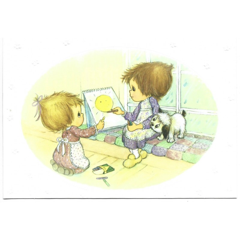 Notecard Cartão Antigo Importado Betsey Clark Sunshine Hallmark