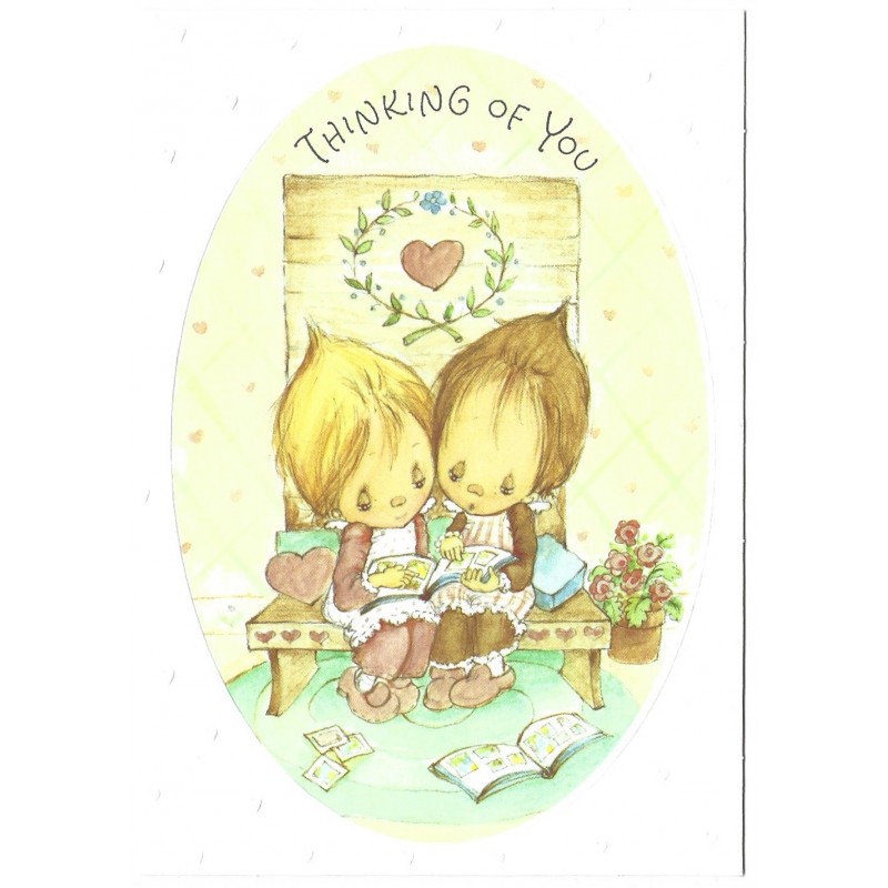 Notecard Cartão Antigo Betsey Clark Thinking of You Hallmark