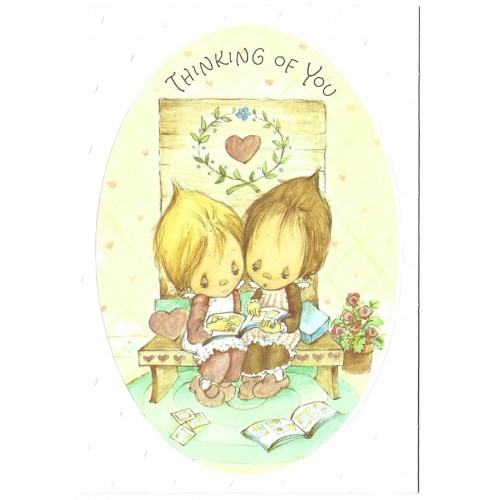 Notecard Cartão Antigo Betsey Clark Thinking of You Hallmark