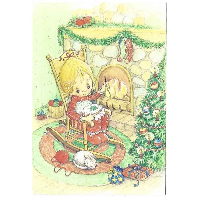 Notecard Cartão Antigo Betsey Clark Christmas 1991 Hallmark
