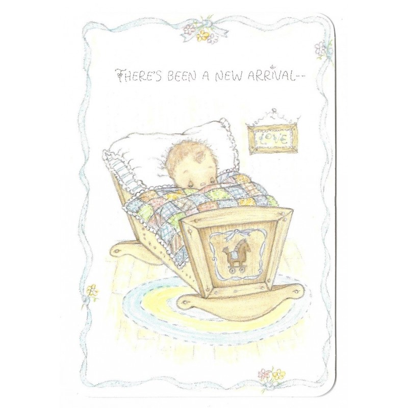 Notecard Cartão Antigo Importado Betsey Clark Arrival Hallmark