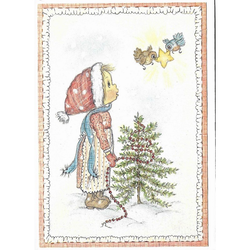 Notecard Cartão Antigo Importado Betsey Clark Tree Hallmark