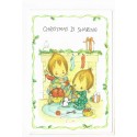 Notecard Cartão Antigo Importado Betsey Clark Sharing Hallmark