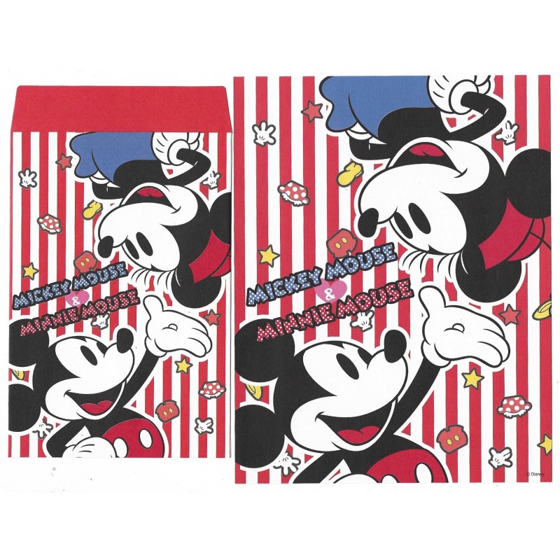 Conjunto de Papel de Carta Disney Mickey Mouse & Minnie Mouse