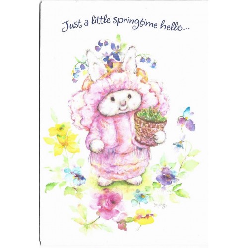 Notecard Antigo Importado Mary Hamilton Springtime Hello Hallmark