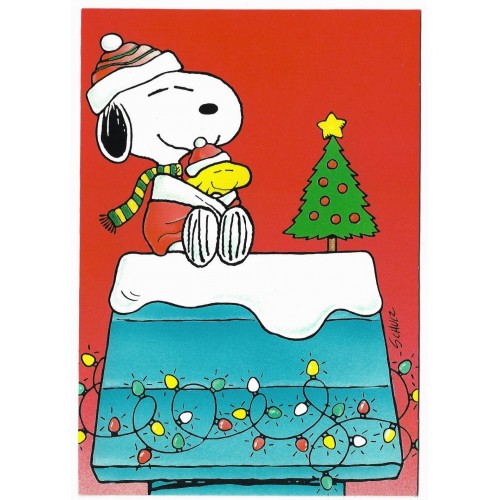 Notecard Importado Snoopy & Woodstock Christmas 01 Hallmark