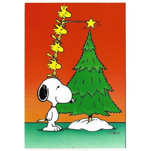 Notecard Importado Snoopy & Woodstock Christmas 02 Hallmark