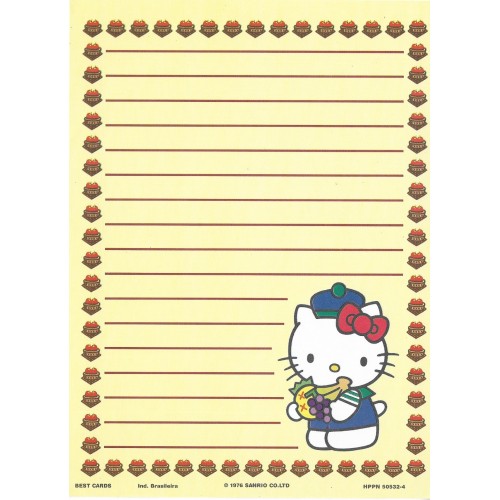 Papel de Carta Antigo Hello Kitty Fruteira - Best Cards