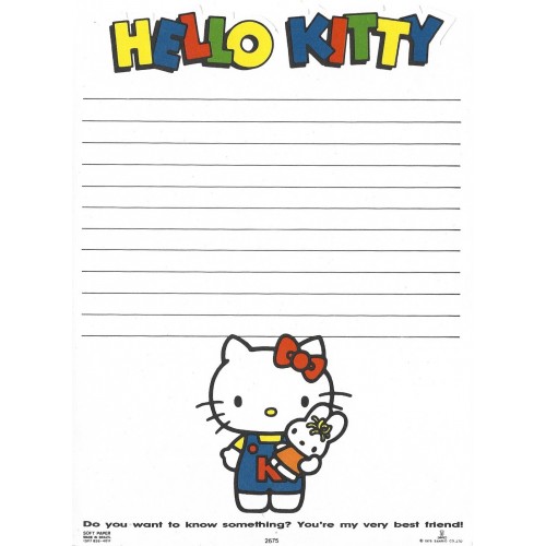 Papel de Carta Antigo Hello Kitty Very Best Friend Soft Paper