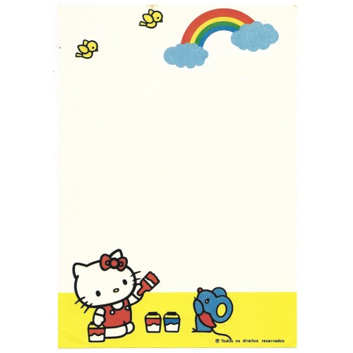 Papel de Carta Antigo Hello Kitty Painting