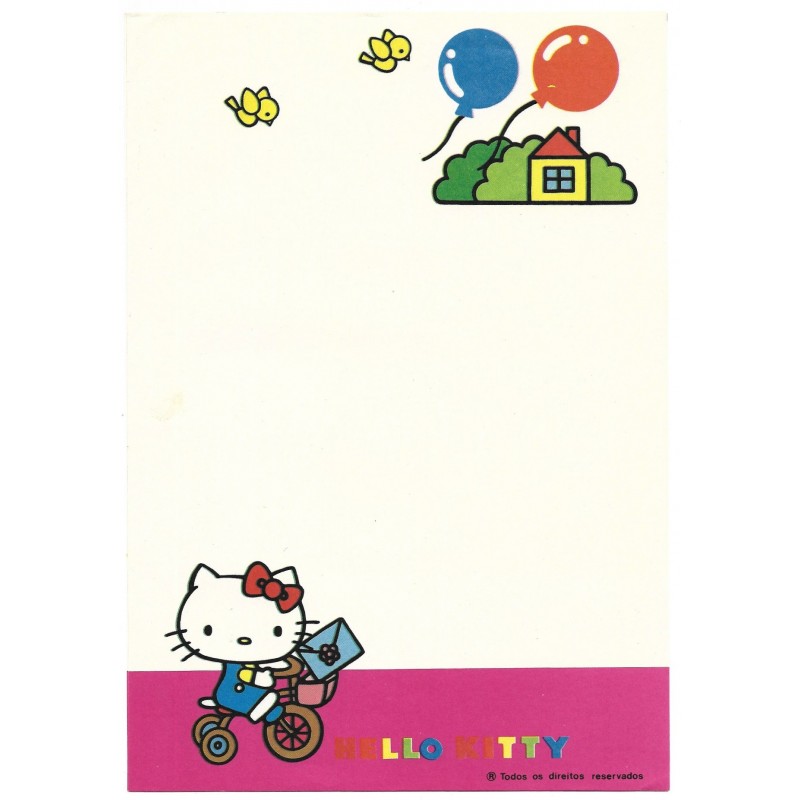 Papel de Carta Antigo Hello Kitty & Bike