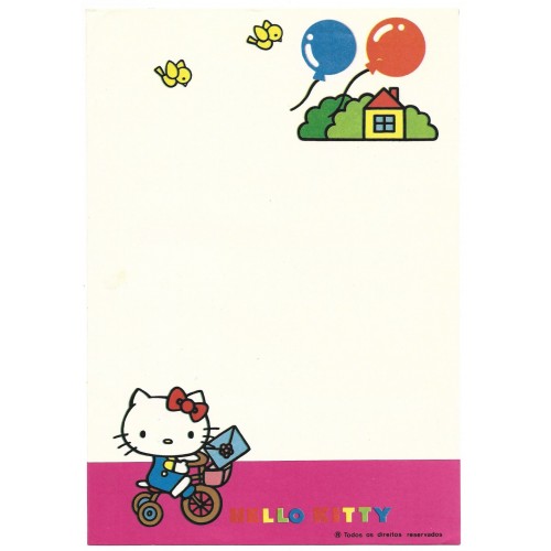 Papel de Carta Antigo Hello Kitty & Bike