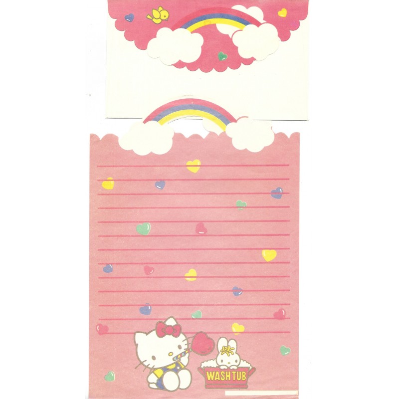 Conjunto de Papel de Carta Antigo Hello Kitty Washtub