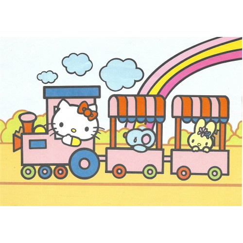 Papel de Carta Antigo Hello Kitty on the Train