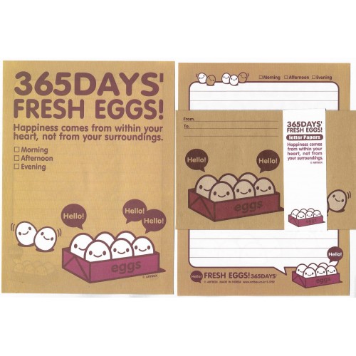 Conjunto de Papel de Carta Fresh Eggs - Art-Box Korea
