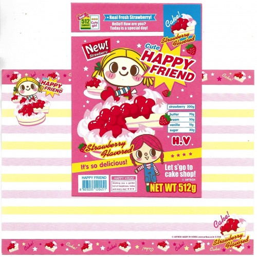 Conjunto de Papel de Carta Cake Strawberry Flavored - Art-Box Korea