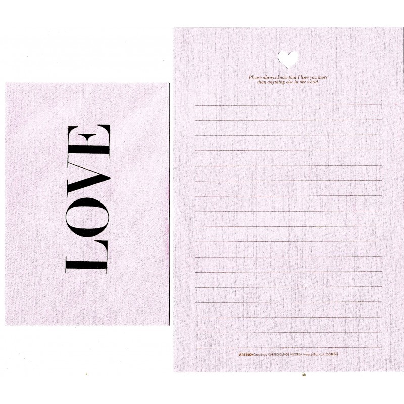 Conjunto de Papel de Carta Love Artbox Korea