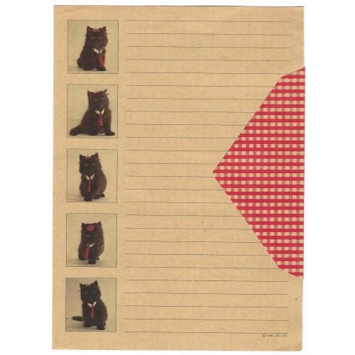Conjunto de Papel de Carta Antigo (Vintage) Cats CVM Lyric Japan