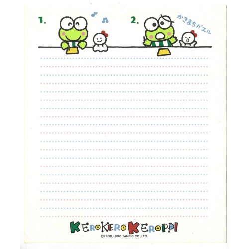 Ano 1990. Papel de Carta Keroppi CAZ 12 Vintage Sanrio