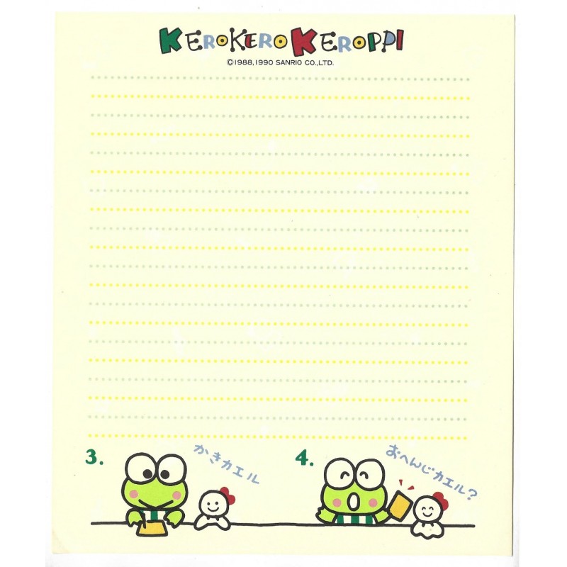 Ano 1990. Papel de Carta Keroppi CAM 34 Vintage Sanrio