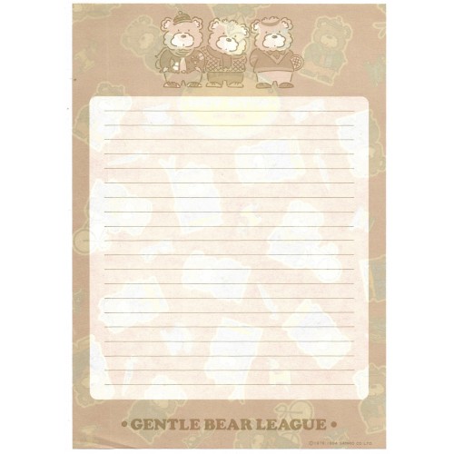 Ano 1984. Papel de Carta AVULSO Gentle Bear League CAZ Sanrio