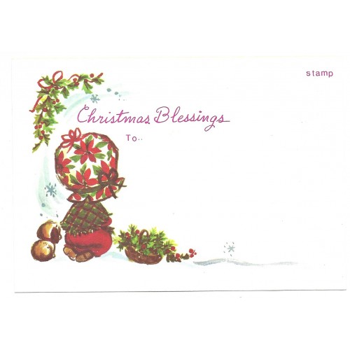 Postal Antigo Importado Christmas Blessings