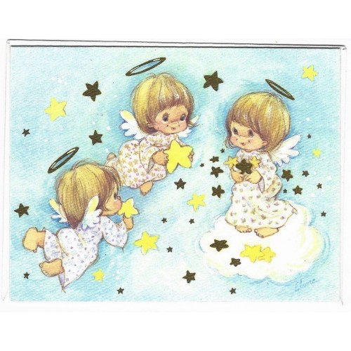 Cartão Antigo Importado Little Urchins Angels Elena A.G