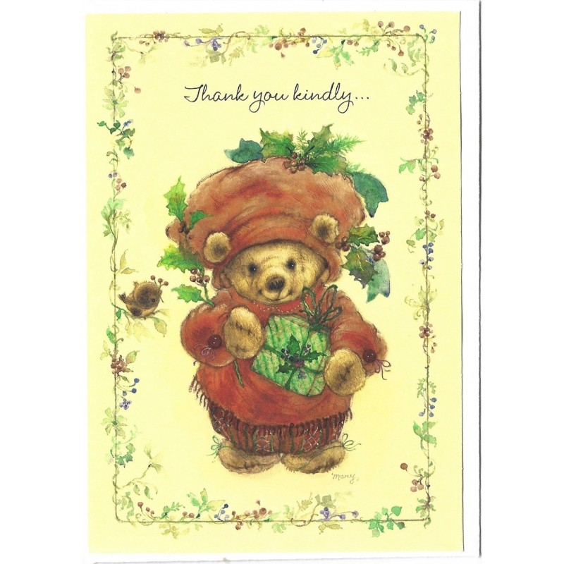 Notecard Antigo Importado Mary Hamilton Kindly Bear Hallmark Cards