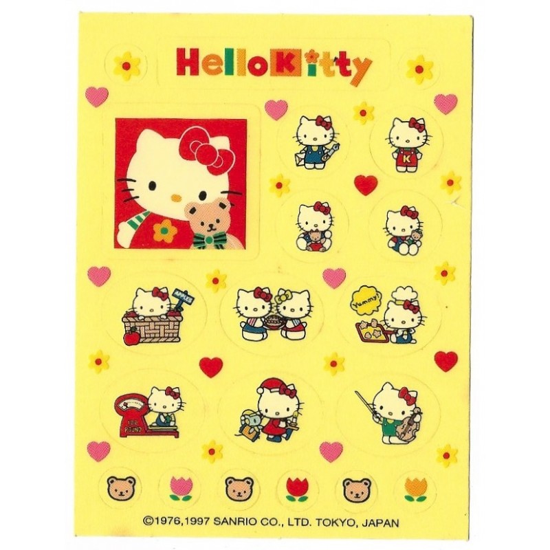 Ano 1997. Kit de ADESIVOS Hello Kitty CVM Sanrio