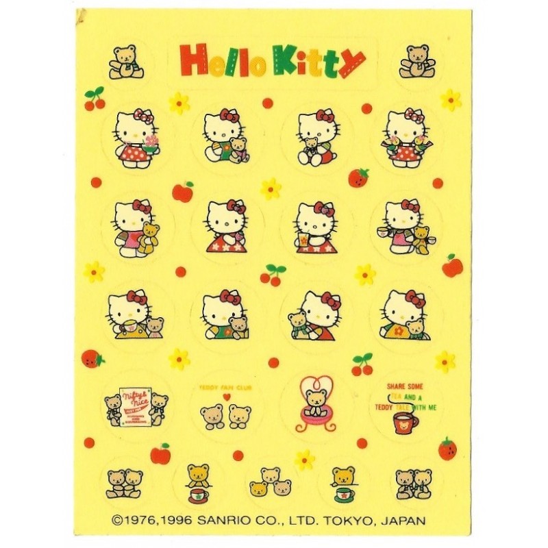 Ano 1996. Kit de ADESIVOS Hello Kitty Sanrio