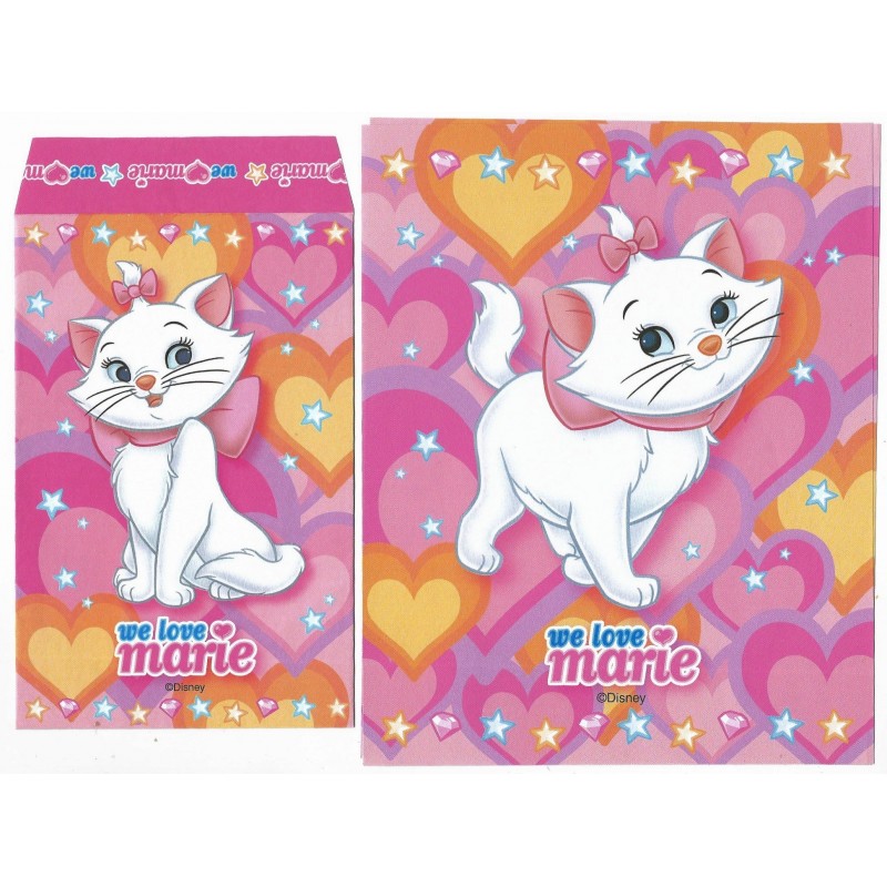 Conjunto de Papel de Carta Disney We Love Marie The Aristocats