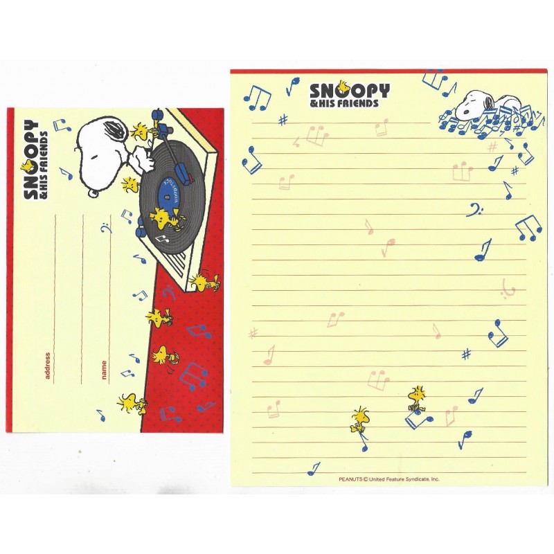 Conjunto de Papel de Carta Snoopy DJ Peanuts