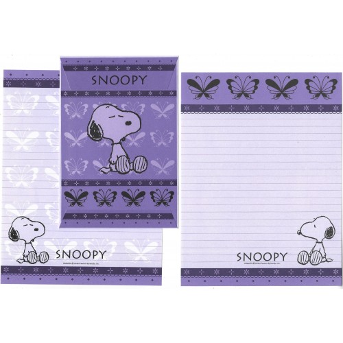 Conjunto de Papel de Carta Snoopy Butterfly Peanuts