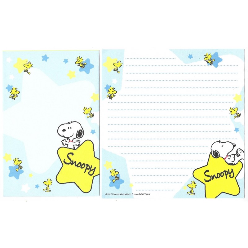 Kit 4 Conjuntos de Papéis de Carta Snoopy Stars Peanuts 2012