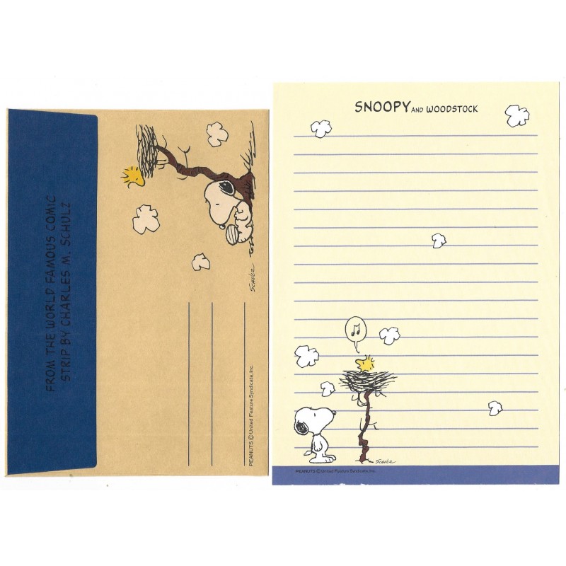 Conjunto de Papel de Carta SNOOPY & Woodstock CRAZ Vintage Peanuts