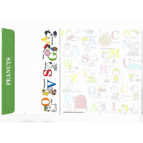 Kit 4 Conjuntos Papéis de Carta Snoopy Vintage Peanuts Japan